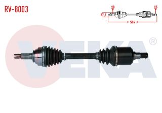 KOMPLE AKS SAĞ ÖN LAND ROVER FREELANDER (LN) 2.0 TD UZUNLUK 596MM 1998-2007 resmi