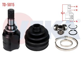 AKS KAFASI SAĞ ÖN İÇ TOYOTA COROLLA 1.4 D-4D 20X24X35 UZUNLUK 186,50MM 2012- resmi