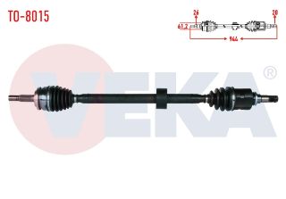 KOMPLE AKS SAĞ ÖN TOYOTA COROLLA 1.6 VVT-I  M-T UZUNLUK 944 MM 2012- resmi