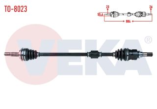 KOMPLE AKS SAĞ ÖN TOYOTA YARİS (P9) 1.0 VVT-I M-T UZUNLUK 884MM 2006-2010 resmi