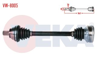 KOMPLE AKS SOL ÖN VOLKSWAGEN GOLF V (1K1) 1.6İ M-T UZUNLUK 543MM 2003-2009 resmi