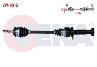 KOMPLE AKS SAĞ ÖN VOLKSWAGEN TRANSPORTER V (7HA,7HH,7EA,7EH) 1.9 TDI UZUNLUK 858MM 2003-2011 resmi