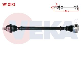 KOMPLE AKS SAĞ ÖN VOLKSWAGEN GOLF VI (5K1) 1.6 TDI 5 ILERI M-T UZUNLUK 814MM 2008-2013 resmi