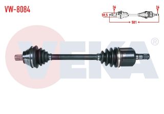 KOMPLE AKS SOL ÖN VOLKSWAGEN GOLF V (1K1) 1.6İ A-T 6 ILERI UZUNLUK 581MM 2003-2009 resmi