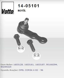 ROTIL  SAG/SOL  ( OPEL : CORSA  A  1982>1993  -  B   1993>2000 / COMBO  1994>2001 / TIGRA    1994>2000 ) resmi