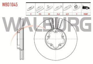 FREN DİSKI ÖN HAVALI 5 BJN 276X24,3X82X42,9 FORD TRANSİT 2.4 TDCI - 2.0 TDCI - 2.3 16V ÖNDEN CEKIS 2000-2006 / TRANSİT (V185) 2.4 TDCI 2000-2006 resmi