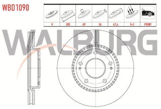 FREN DİSKI ÖN HAVALI 5 BJN 280X26X69X47,4 HYUNDAİ I30 (FD) 1.4İ - 1.6İ 2007-2011/ IX20 (JC) 1.4İ - 1.4 CRDI - 1.6İ 2010-/ KİA CEE'D 1.6 CRDI -1.4İ - 1.6İ 2006-2012/ SPORTAGE (JE) 2.0 CRDI 2004-2010 resmi