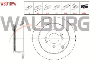 FREN DİSKI ARKA DÜZ 4 BJN 262X10X62,5X64,5 HYUNDAİ ACCENT ERA 1.4İ 16V - 1.5 CRDI  -1.6 CVVT 2006-2012/ I20 1.2 D-CVVT - 1.4 CVVT - 1.4 CRDI 2008-2015/ KİA RİO II 1.4İ 16V - 1.5 CRDI 2006-2011 resmi