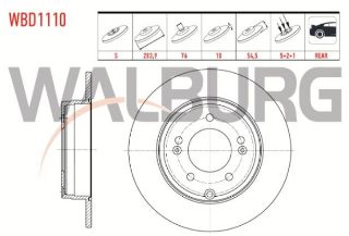 FREN DİSKI ARKA DÜZ 5 BJN 283,9X10X76X54,5 HYUNDAİ SONATA V 2.0 CRDI 2005-2010 / SONATA V 2.0 VVTI 2005-2010 resmi