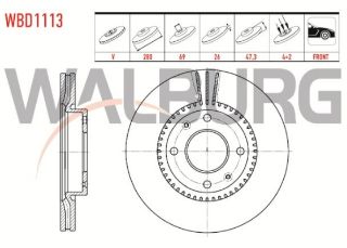 FREN DİSKI ÖN HAVALI 4 BJN 280X26X69X47,3 HYUNDAİ ELANTRA 1.6İ -  2.0 CRDI - 2.0 2001-2007/ SONATA IV 2.0İ 2001-2004/ SONATA V 2.0 CRDI -2.0 2005-2010/ KİA MAGENTIS 2.0İ 16V 2001-2005 resmi