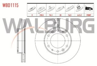 FREN DİSKI ÖN HAVALI 6 BJN 298,8X96,3X28X56,5 HYUNDAİ H350 2.5 CRDI 2015- resmi