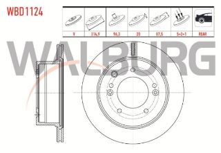 FREN DİSKI ARKA HAVALI 5 BJN315X20X96,2X87,5 KİA SORENTO I (JC) 2.5 CRDI 2002-2009 resmi