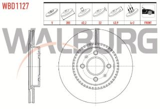 FREN DİSKI ÖN HAVALI 4 BJN 280X22X62,2X43,9 KİA RİO III 1.25 CVVT - 1.4 CVVT - 1.4 CRDI - 1.5 CRDI 2011-2014/ HYUNDAİ I20 1.4 CRDI 2015- resmi