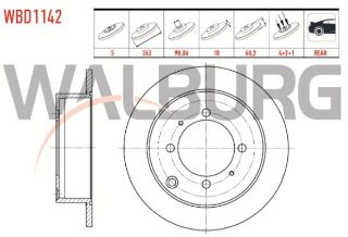 FREN DİSKI ARKA DÜZ 4 BJN 262X10X90,06X60,2 MİTSUBİSHİ LANCER VII (CSA) 1.3 2003-2007 / LANCER VII (CSA) 1.6 4 2003-2007 resmi