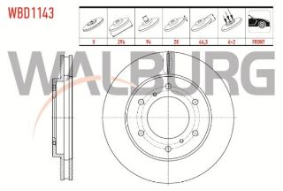 FREN DİSKI ÖN HAVALI 6 BJN 294X28X94X46,3 MİTSUBİSHİ L 200 2.4 DI-D - 2.5 DI-D 2010-2015 / L 200 2.5 DID 4X4 2004-/ FIAT FULLBACK PİCK-UP 4X4 2.4 D 2016- resmi