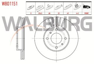 FREN DİSKI ÖN HAVALI 4 BJN 256,5X22X68X49 NİSSAN PRIMERA 1.6İ 16V - 2.0İ 16V - 2.0 TD 1996-2001/ PRIMERA 1.6İ 16V - 2.0İ 1990-1998/ 200 SX 1.8 1988-1994 resmi