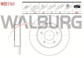 FREN DİSKI ARKA DÜZ 5 BJN 277,6X10X68X45 NİSSAN PRIMERA (P12) 1.6İ 2002- / PRIMERA (P12) 1.8İ 16V 2002- / PRIMERA (P12) 2.0İ 16V 2002- resmi