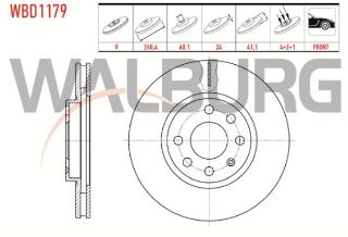 FREN DİSKI ÖN HAVALI 4 BJN 260,4X24X60,1X41,1  OPEL CORSA C 1.3 CDTI - 1.7 CDTI  - 1.4 - 1.6 2000-2006 / COMBO C 1.3 CDTI - 1.7 CDTI 2001-2006/ TIGRA B 1.3 CDTI 2000-2006 resmi