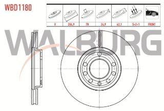 FREN DİSKI ÖN HAVALI 5 BJN 284,7X24,9X70X42,1 OPEL VECTRA C 1.6 16V 2002-2008/ VECTRA C 1.8 16V 2002-2008/ VECTRA C 1.9 CDTI 2002-2008/ VECTRA C 2.2 16V 2002-2008/ resmi