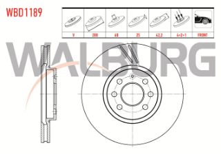 FREN DİSKI ÖN HAVALI 4 BJN 280X25X60X43,2 OPEL COMBO C 1.3 CDTI - 1.7 CDTI - 2001-2006/ MERİVA A 1.6 - 1.3 CDTI 2003-2010/ ASTRA H 1.4İ - 1.6İ -1.3 CDTI 2004-2010 resmi