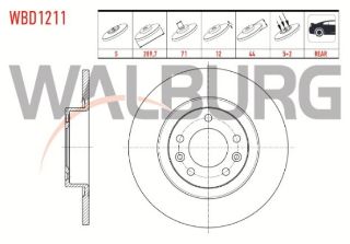 FREN DİSKI ARKA DÜZ 5 BJN 289,7X12X71X44 508 1.6 2010- / 508 1.6 E-HDI 2010- / 508 1.6 HDI 2010- / 508 2.0 HDI 2010- / 508 2.2 HDI 2010- resmi