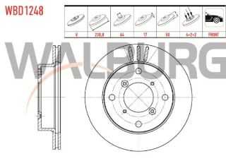 FREN DİSKI ÖN HAVALI  4 BJN 231,3X17X64X50 SUZUKİ SWİFT II (EA,MA) 1.3İ 1989-2004 /  ALTO III (EF) 1.0 1994-2002 resmi