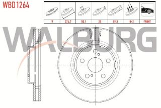 FREN DİSKI ÖN HAVALI 5 BJN 274,7X28X55,1X49,3 TOYOTA AVENSİS 1.6 VVT-I 1997-2003 / AVENSİS 2.0 VVT-I 1997-2003 / AVENSİS 2.0 D-4D 1997-2003 resmi