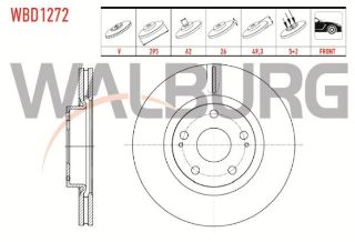 FREN DİSKI ÖN HAVALI 5 BJN 295X26X62X49,3 TOYOTA COROLLA VERSO 1.6 2004-2009 / COROLLA VERSO 1.8 2004-2009 / COROLLA VERSO 2.0 D-4D 2004-2009 resmi