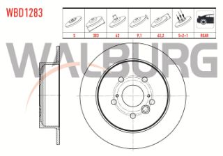 FREN DİSKI ARKA DÜZ 5 BJN 303X9,1X62X62,8 TOYOTA RAV4 II 2.0 VVT-I 2000-2006 / RAV4 II 2.0 D 2000-2006 / RAV4 II 1.8 VVT-I 2000-2006 / RAV4 II 2.0 D-4D 2000-2006 / RAV4 II 2.2 D-4D 2000-2006 resmi