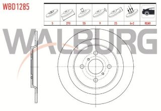 FREN DİSKI ARKA DÜZ 4 BJN 278X9X55X25 YARİS 1.0 VVT-I 2006-2010/YARİS 1.3 VVT-I 2006-2010/YARİS 1.4 D-4D 2006-2010/YARİS 1.33 VVT-I 2006-2010/YARİS 1.33 2011-/YARİS 1.4 D-4D - 1.5 HYBRID 2011- resmi