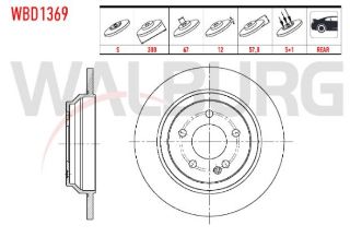 FREN DİSKI ARKA DÜZ 5 BJN 300X12X67X57,80 MERCEDES VİTO (W447) 111 CDI 2014- resmi