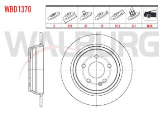 FREN DİSKI ARKA DÜZ 5 BJN 296X10X67X57,60 MERCEDES VİTO 111 CDI -110 CDI -115 CDI - 109 CDI - 113 CDI -116 CDI -  2.0 CDI - 2.2 CDI 2003-2014 resmi