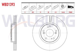 FREN DİSKI ÖN HAVALI 5 BJN 293X25X64X47,1 HONDA CİVİC IX 1.6 I-DTEC 16 JANT 2012-2016 resmi