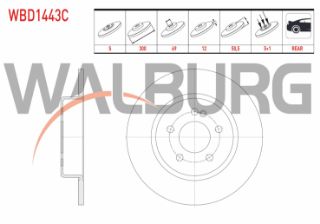 FREN DİSKI ARKA DÜZ KAPLAMALI 5 BJN 300X12X69X50,5 MERCEDES C SERISI (W205) 180 - 200 BLUETEC - 200 D 2014- resmi