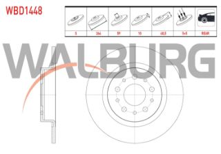 FREN DİSKI ARKA DÜZ 5 BJN 264X10X59X40,5 FIAT EGEA HB-SW 1.3 MJT - 1.4 FIRE -  1.6 MJT 2015- resmi