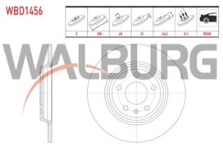 FREN DİSKI ARKA DÜZ 5 BJN 300X12X68X36,2 AUDI A4 1.4 TFSI - 2.0 TDI 2015- / A5 1.4 TFSI - 2.0 TDI 2017- / Q5 2.0 TDI - 3.0 TDI 2016- resmi