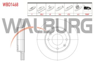 FREN DİSKI ÖN HAVALI 4 BJN 256,9X24,6X69X47,5 HYUNDAİ ELANTRA 1.6İ 2001-2007/ SONATA 2.0İ 2001-2004/ KİA MAGENTIS 2.0İ 2001-2005 resmi