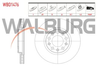 FREN DİSKI ÖN HAVALI 5 BJN 281X26X70X39,7 JEEP RENEGADE 1.4 - 1.6 CRD 2014- / FIAT 500X 1.3 MJT - 1.4 - 1.6 MJT 2014- / ALFA ROMEO GIULIETTA 1.6 JTD 2010- resmi