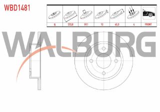 FREN DİSKI ÖN DÜZ 4 BJN 233,8X12X59,1X45,3 NİSSAN MİCRA (K11) 1.3İ 16V - 1.4İ 16V 1992-2003 resmi