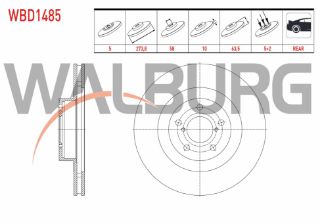 FREN DİSKI ARKA DÜZ 5 BJN 273,8X10X58X63,5 SUBARU XV 1.6İ 2012- / FORESTER (SJ) 2.0 2013- resmi