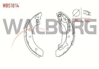 FREN PABUC BALATA ARKA FORD ESCORT VII 1.3 GENIS TİP LEVYELI 203X38,5MM 1995-1999/ESCORT VII 1.4 1995-1999/ESCORT VII 1.6 16V 1995-1999/ESCORT VII 1.8 TD 1995-1999/ESCORT VII 1.8İ 1995-1999 resmi