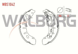 FREN PABUC BALATA ARKA FIAT DOBLO (152,263) 1.6 MJT LEVYELI 254X57 MM 2010-/FIAT DOBLO 1.3 MJT 2010-/ FIAT DOBLO 1.9 MJT 2010-/ FIAT DOBLO MAXI 1.3 MJT 2010-/ FIAT DOBLO MAXI 1.6 MJT 2010- resmi