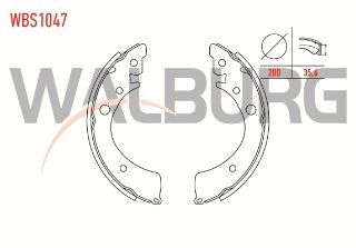 FREN PABUC BALATA ARKA HONDA CİVİC VI 1.4İ 200X35,6 MM 1995-2001/HONDA ACCORD III 1.6 LS 1985-1989/HONDA CİVİC VI 1.6İ 1995-2001/HONDA ACCORD III 2.0İ 16V- 1985-1989 resmi