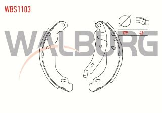 FREN PABUC BALATA ARKA RENAULT CLİO I 1.2 LEVYESIZ 179X42 MM 1990-1998/CLİO I 1.4 1990-1998/R21 OPTIMA 1.6 1986-1993/R21 MANAGER 1.7 1986-1993/R21 CONCORDE 2.0 1986-1993 resmi