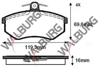 FREN BALATA ÖN VOLKSWAGEN POLO CLASSIC (6KV2) 1.6 1995-2001 / GOLF II (19E,1G1) 1.8 GTI 1983-1992 / AUDI 80 (89,89Q,8A,B3) 1.8 S 1986-1991/80 (89,89Q,8A,B3) 1.6 TD 1986-1991 resmi