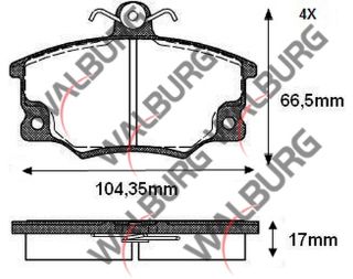 FREN BALATA ÖN FIAT TEMPRA 1.4 1992-1999/ 2.0İ 1992-1999/ TİPO 1.4İ 1990-2000/ 1.6İ 1990-2000/ FIAT UNO 70 1.4İ 1994-2000/ ALFA ROMEO 145 (930) 1.6 1994-2001/ 146 (930) 2.0 TI 1994-2001 resmi