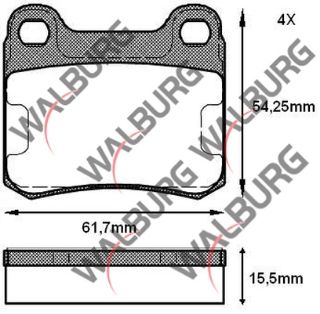 FREN BALATA ARKA MERCEDES E SERISI (W124) E 250 D 1993-1995 / E 200 1993-1995 / E 200 D 1993-1995/ 190 (W201) E 2.3 1982-1993 / E 2.5 1982-1993 resmi