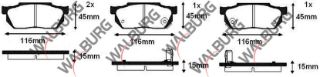 FREN BALATA ÖN İKAZLI HONDA CİVİC V 1.3 1992-1995 / İNTEGRA (DA) 1.8İ 16V 1985-1993 / İNTEGRA (DA) 1.6 1985-1993 / PRELUDE II 1.8 1983-1987 resmi