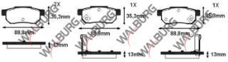 FREN BALATA ARKA İKAZLI HONDA CİVİC IV 1.4İ 1987-1993/ CİVİC IV 1.5İ 1987-1993/ ACCORD IV (CB) 2.0İ 16V 1990-1993/ JAZZ IV (GK) 1.3 2016-/ ROVER 25 (RF) 1.6 16V 1999-2005/ ROVER 200 216 Sİ 1995-2000 resmi