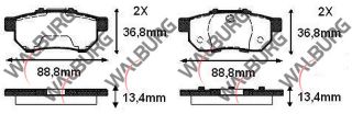 FREN BALATA ARKA HONDA CİVİC V 1.6 I-VTEC 1992-1995 / CİVİC VI 1.6 I-VTEC 1995-2001 / CİVİC IV 2.0 1987-1993 / İNTEGRA (DA) 1.8İ 16V 1985-1993 / İNTEGRA (DA) 1.6 1985-1993 /JAZZ II (GD) 1.4İ 2002-2004 resmi